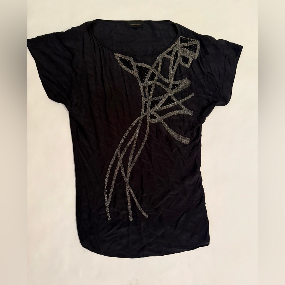 Orna Farho Embellished Beaded boho top